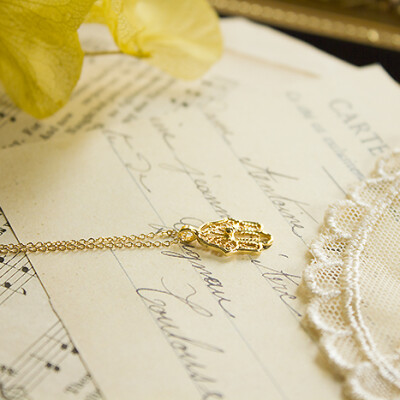 时光里。赐福与驱魔美国进口幸福手包金项链锁骨链