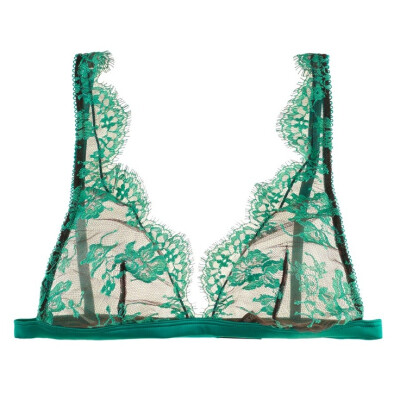 Green lace bra