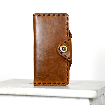 原创编织男女式高档手工真皮长款钱包超多卡位头层牛皮手拿包