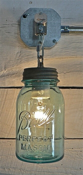 mason jar as a lamp. Great on my porch or under the carport!!