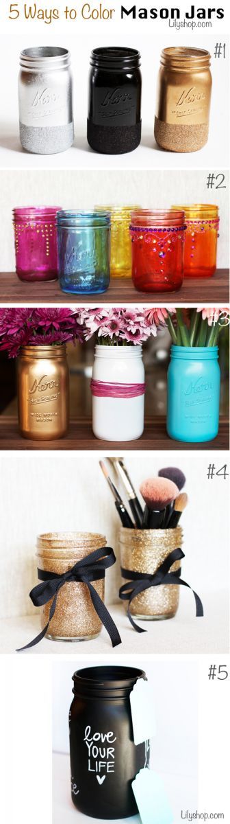 five ways to color mason jars.