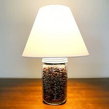 DIY Mason Jar Lamp with Coffee Beans! 5-minute project!