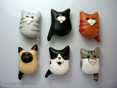 Cat Magnets by QuernusCrafts, via Flickr