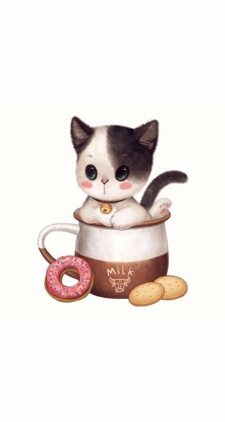 超软超Q的猫咪手绘插画~每只都萌翻了ε٩(๑&amp;gt; ₃ &amp;lt;)۶з|图源网络