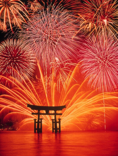 Fireworks at Miyajima, Japan...
