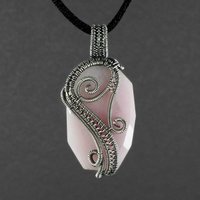 Sterling Silver and Pink Stone Necklace by sylva