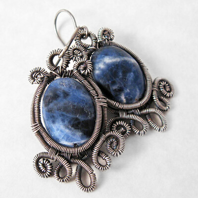 Sodalite and Silver Earrings by sylva