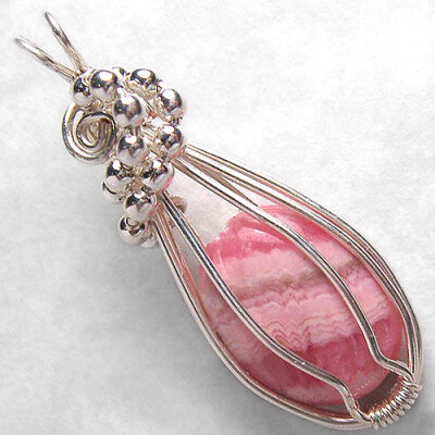 Silver - Rhodochrosite Pendant by sylva