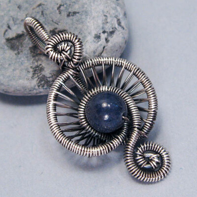 Blue Aventurine Rosette Pendan by sylva