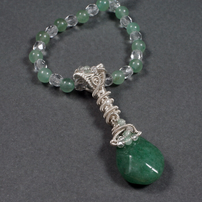 Sterling and Green Aventurine Necklace by sylva