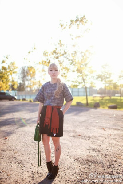 FrontRow Shop top, Zara skirt and boots, Celine bag.