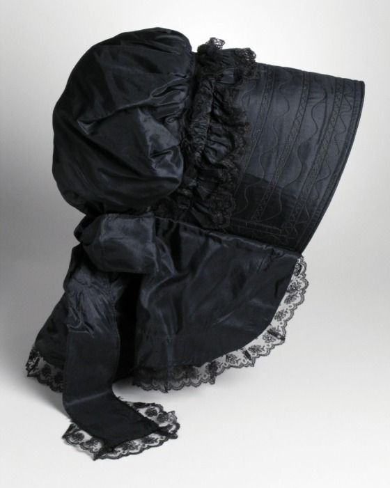 Sunbonnet Made of Silk, Taffeta, and Lace, American, circa 1870, via The Los Angeles County Museum of Art.