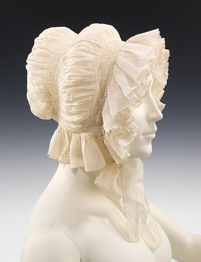 American linen morning cap ca. 1830