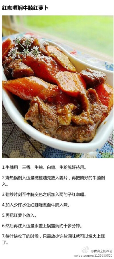 【牛腩的九种做法】各种搭配各种口味，大爱！转自网络