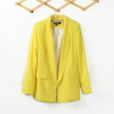 4春季新款纯色v翻领OL修身小西服 单西外套