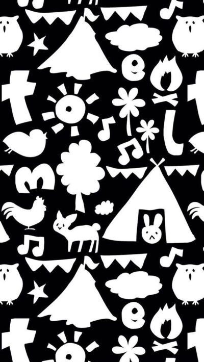 平铺素材 壁纸 手绘插画 背景