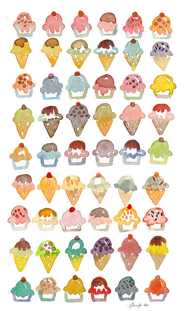 平铺素材 壁纸 手绘插画 背景