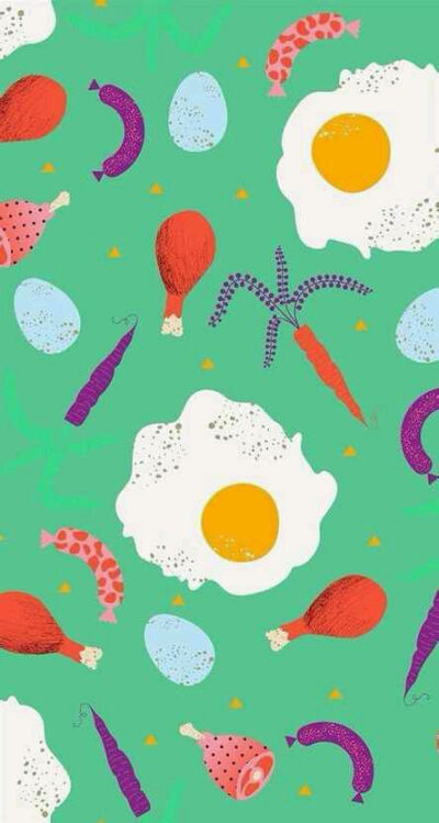 平铺素材 壁纸 手绘插画 背景