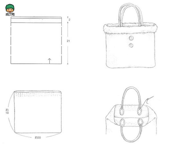 毛线编织包当季最流行的元素，时尚的你怎么能错过。前些时看到一款别致的毛线包，用毛毡布仿了一个，原形是钩织的，我偷懒做了些改动。自己找的图案用机织的厚毛衣改造的，自认为不是太难看,把这款毛毡布艺手提包包分享给大家,希望你也喜欢哦。