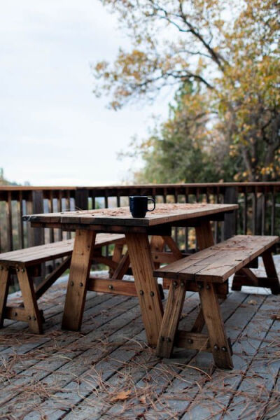 Rustic picnic table