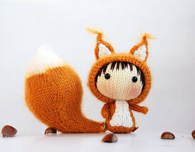 squirrel doll with removable tail - pattern by Tetyana Korobkova