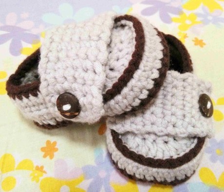 木子.夏出品【灰。宝宝鞋】纯手工针织编织毛线婴儿凉鞋创意礼物