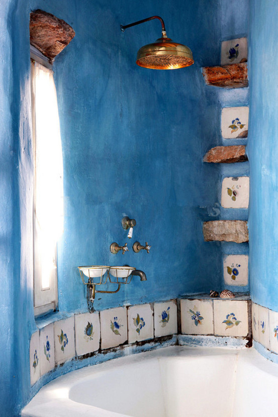 蓝调浴室