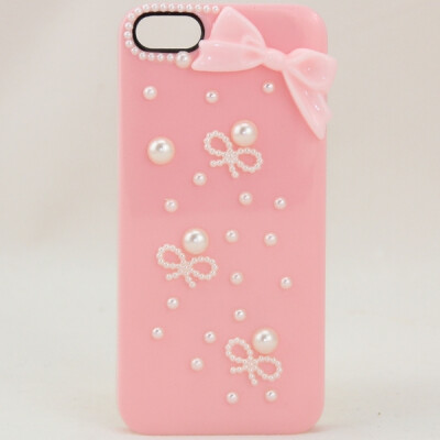 iphone5/5S小清新树脂领结珍珠蝴蝶结手机壳保护套