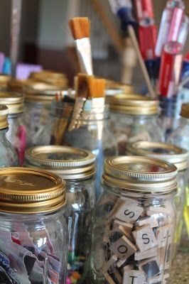 Mason Jar storage #masonjar