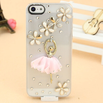 iphone5/5s合金满天星布裙芭蕾镶钻苹果手机壳