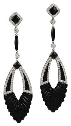 Platinum Diamond &amp;amp; Onyx Earrings. i am practically drooling over these things. black onyx and diamond were a match made in heaven. simply, my favorite combination ever.