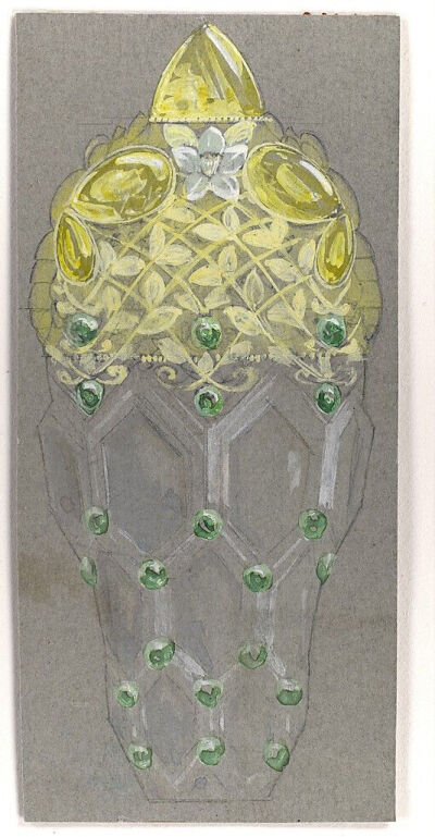 Design Drawing for Perfume Container Exhibited at 1893 Columbian Exposition in Chicago Tiffany &amp;amp; Co.