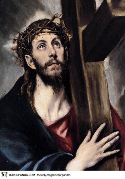 If everything is highly-contrasted and sharp, sort of bluish, and everyone has gaunt bearded faces, it’s El Greco. 如果画里的每样东西都明暗对比强烈、边缘锐利，还总透着点蓝洼洼，人物又都胡子拉碴憔悴不…