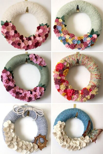 yarn wreaths...