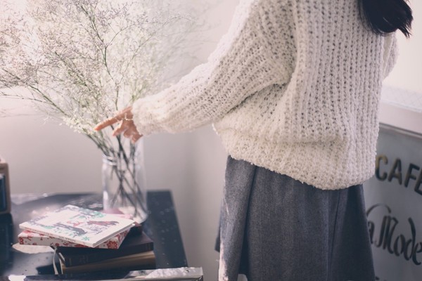 【小丸子】韩国官网代购milkcocoa甜美公主麻花镂空宽松针织罩衫