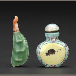 Two miniature porcelain snuff bottles