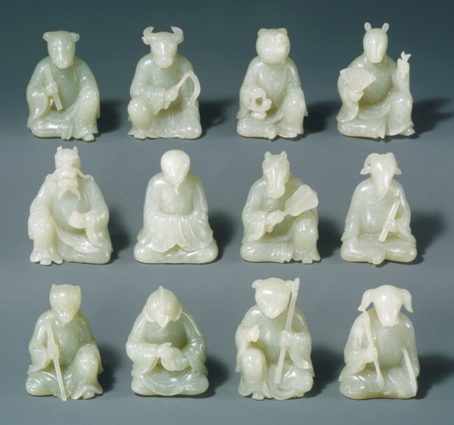 Twelve animals of the Chinese zodiac, Qing dynasty (1644–1911), 19th century China Jade (nephrite)