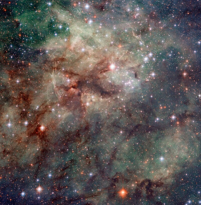 NGC 2070 是位于剑鱼座大麦哲伦星系中的一个弥漫星云，亦称蜘蛛星云或剑鱼座30。这里是很多极端环境的乐土，包括超新星爆发的遗迹，还有至今发现的最大的恒星。图中闪亮的是由电离氮气组成的恒星诞生区。蜘蛛星云是…