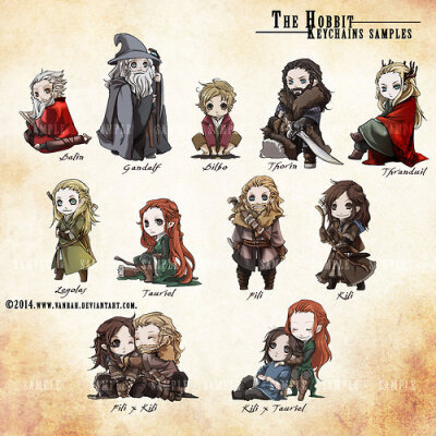 The Hobbit - Keychains Collection by VanRah My prefer are Thranduil (finally XD), Tauriel (finally too), and models with Kili. UuU=