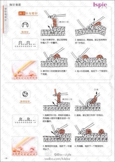 钩针基础针法图解，今天先分享这几张，明天继续哦@良本手作 @Sasa手工 @欣菲织梦手工小屋 @Handmade森女钩编协会 @动手达人