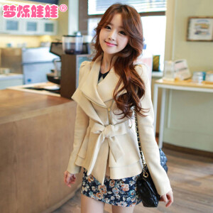 【梦烁娃娃旗舰店】淑女韩版修身长袖外套女装2014新款春装大码休闲西装短外套
