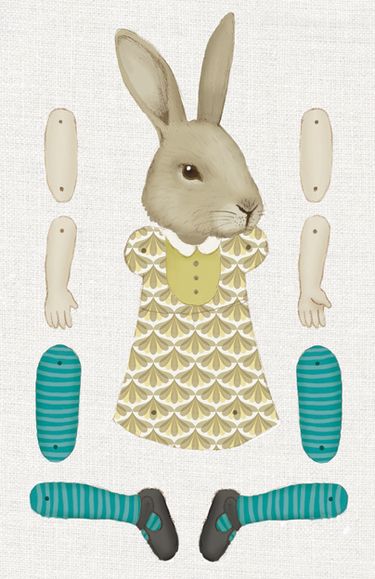bunny paper doll