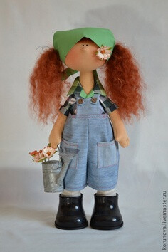 Коллекционные куклы ручной работы. Ярмарка Мастеров - ручная работа Текстильная кукла Садовница. Handmade.