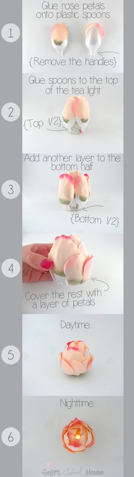 DIY Flameless Rose Tea Lights by smartschoolhouse.com #DIY