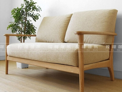 创意实木沙发床 简约时尚美国橡木布艺沙发 简约时尚白橡沙发定做