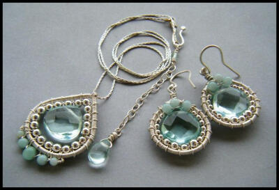 aqua quartz set by annie-jewelry