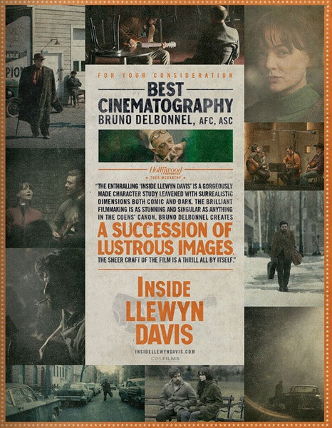 《醉乡民谣》 (Inside Llewyn Davis) 目标奖项：最佳摄影