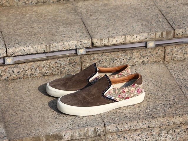 蘑菇小姐 正品vans slip on 梅花图案鹿皮 DT钢印