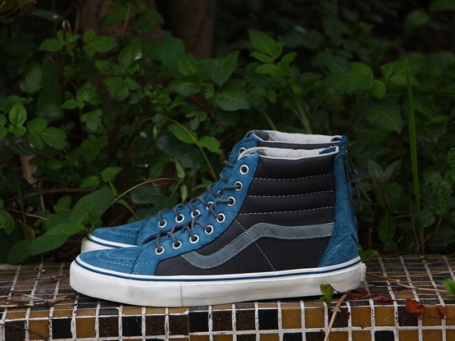 蘑菇小姐 正品Vans Vault Sk8-Hi Zip LX 蓝黑YKK拉链款合作款