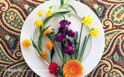 迷人鲜花花艺大餐图片高清桌面图片素材